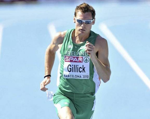 27 July 2010; Ireland's David Gillick in action during the Men's 400m heats, where he qualified for the semi-finals in a time of 45.84 sec. 20th European Athletics Championships, MontjuÔc Olympic Stadium, Barcelona, Spain. Picture credit: Brendan Moran / SPORTSFILE